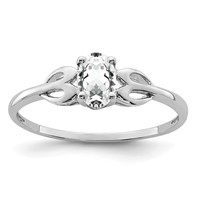 Sterling Silver Rhodium-plated White Topaz Ring view 1