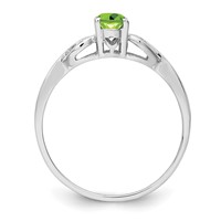 Sterling Silver Rhodium-plated Peridot Ring view 2