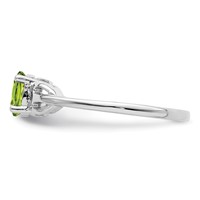 Sterling Silver Rhodium-plated Peridot Ring view 3