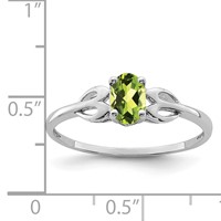 Sterling Silver Rhodium-plated Peridot Ring view 4