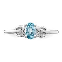 Sterling Silver Rhodium-plated Light Swiss Blue Topaz Ring view 5