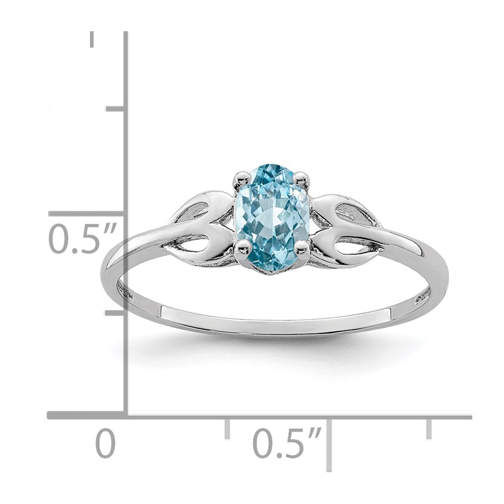 Sterling Silver Rhodium-plated Light Swiss Blue Topaz Ring (QBR20DEC-7)
