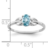 Sterling Silver Rhodium-plated Light Swiss Blue Topaz Ring view 4
