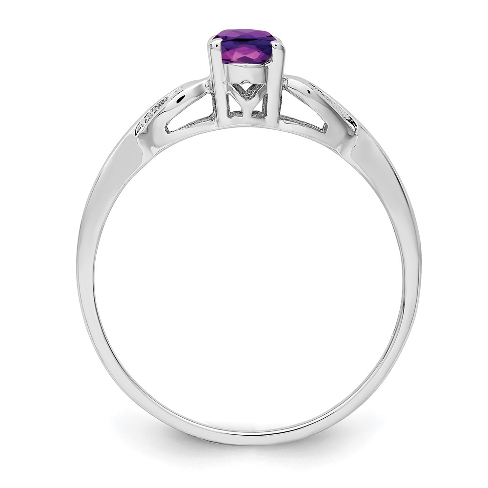 Sterling Silver Rhodium-plated Amethyst Ring (QBR20FEB-8)