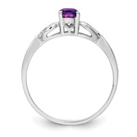 Sterling Silver Rhodium-plated Amethyst Ring view 2