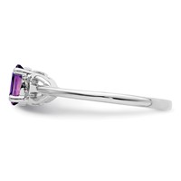 Sterling Silver Rhodium-plated Amethyst Ring view 3