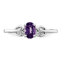 Sterling Silver Rhodium-plated Amethyst Ring view 5