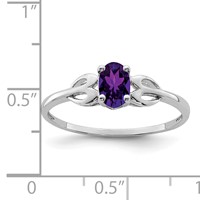 Sterling Silver Rhodium-plated Amethyst Ring view 4