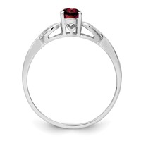Sterling Silver Rhodium-plated Garnet Ring view 2