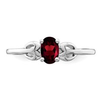 Sterling Silver Rhodium-plated Garnet Ring view 5