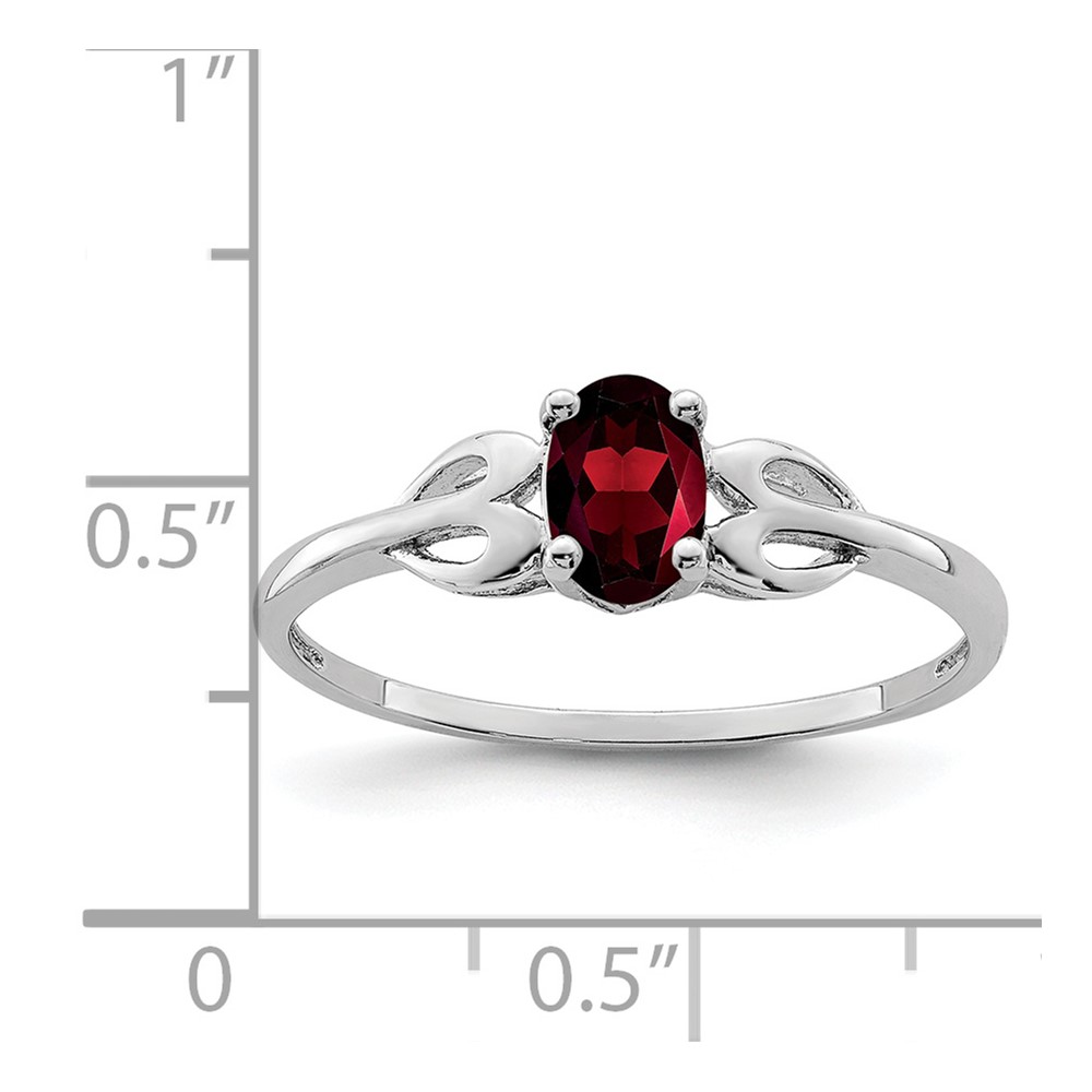 Sterling Silver Rhodium-plated Garnet Ring (QBR20JAN-8)