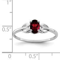 Sterling Silver Rhodium-plated Garnet Ring view 4