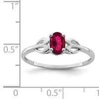 Sterling Silver Rhodium-plated Created Ruby Ring view 4
