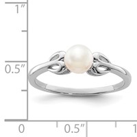 Sterling Silver Rhodium-plated FW Cultured Pearl Ring view 4