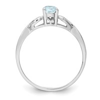 Sterling Silver Rhodium-plated Aquamarine Ring view 2