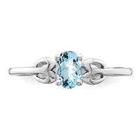 Sterling Silver Rhodium-plated Aquamarine Ring view 5