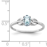 Sterling Silver Rhodium-plated Aquamarine Ring view 4
