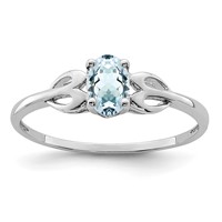 Sterling Silver Rhodium-plated Aquamarine Ring view 1
