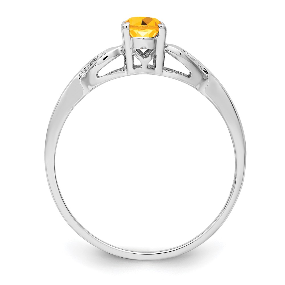 Sterling Silver Rhodium-plated Citrine Ring (QBR20NOV-6)