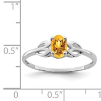 Sterling Silver Rhodium-plated Citrine Ring view 4