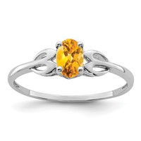 Sterling Silver Rhodium-plated Citrine Ring view 1
