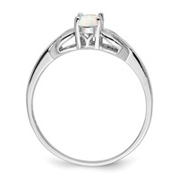 Sterling Silver Rhodium-plated Created Opal Ring view 2