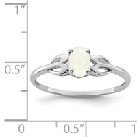 Sterling Silver Rhodium-plated Created Opal Ring view 4