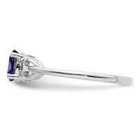 Sterling Silver Rhodium-plated Created Sapphire Ring view 3