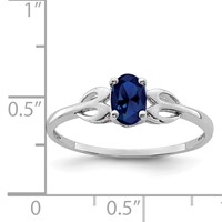 Sterling Silver Rhodium-plated Created Sapphire Ring view 4