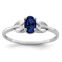 Sterling Silver Rhodium-plated Created Sapphire Ring view 1