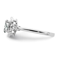 Sterling Silver Rhodium-plated White Topaz & Diam. Ring view 3