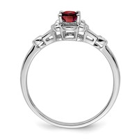 Sterling Silver Rhodium-plated Garnet & Diam. Ring view 2