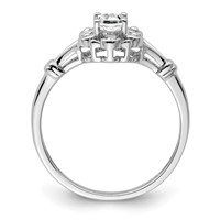 Sterling Silver Rhodium-plated White Topaz & Diam. Ring view 2
