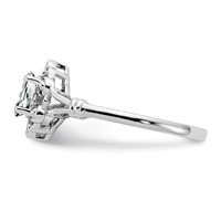Sterling Silver Rhodium-plated White Topaz & Diam. Ring view 4