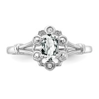 Sterling Silver Rhodium-plated White Topaz & Diam. Ring view 5