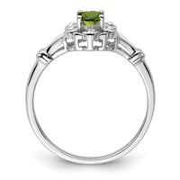 Sterling Silver Rhodium-plated Peridot & Diam. Ring view 2