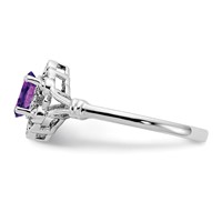 Sterling Silver Rhodium-plated Amethyst & Diam. Ring view 4