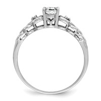 Sterling Silver Rhodium-plated White Topaz & Diam. Ring view 2