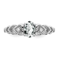 Sterling Silver Rhodium-plated White Topaz & Diam. Ring view 5