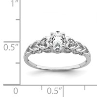 Sterling Silver Rhodium-plated White Topaz & Diam. Ring view 4