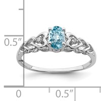 Sterling Silver Rhodium-plated Swiss Blue Topaz & Diam. Ring view 3
