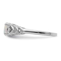 Sterling Silver Rhodium-plated Created Opal & Diam. Ring view 3