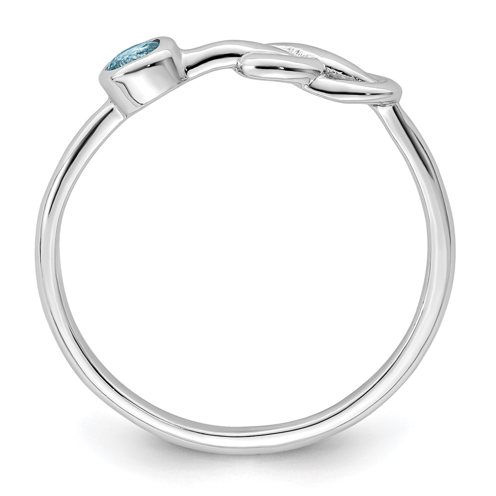 Sterling Silver Rhodium-plated Polished Infinity LS Blue Topaz Ring (QBR34DEC-6)