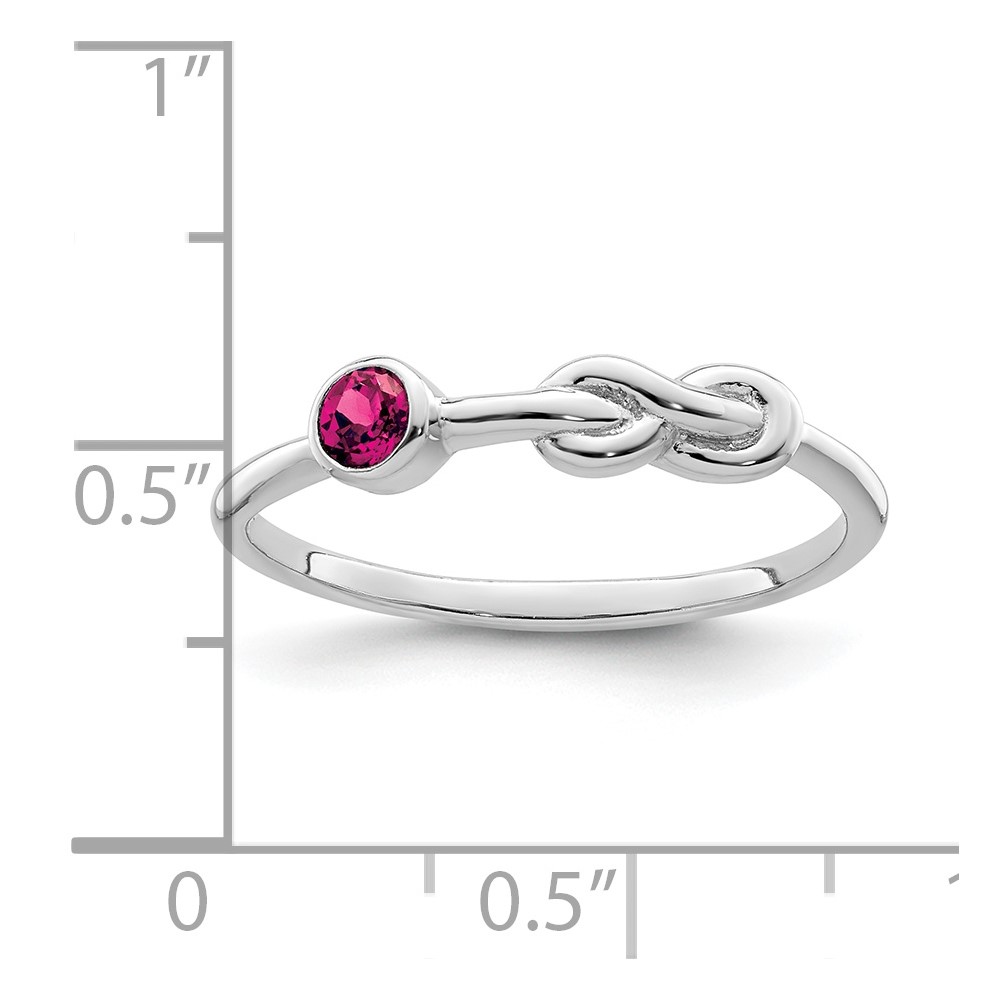 Sterling Silver Rhodium-plated Polished Infinity Lab Created Ruby Ring (QBR34JUL-6)