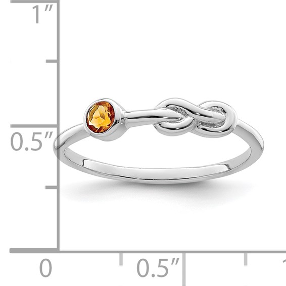 Sterling Silver Rhodium-plated Polished Infinity Birthstone Rings