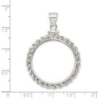 Wideband Distinguished Coin Jewelry Sterling Silver Polished Rope 26.4 X 1.8mm Susan B. Anthony Screw Top Coin Bezel Pendant view 4