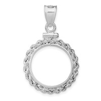 Wideband Distinguished Coin Jewelry Sterling Silver Polished Rope 18 X 1.2mm $0.10 Screw Top Coin Bezel Pendant view 3
