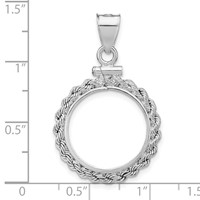 Wideband Distinguished Coin Jewelry Sterling Silver Polished Rope 18 X 1.2mm $0.10 Screw Top Coin Bezel Pendant view 4