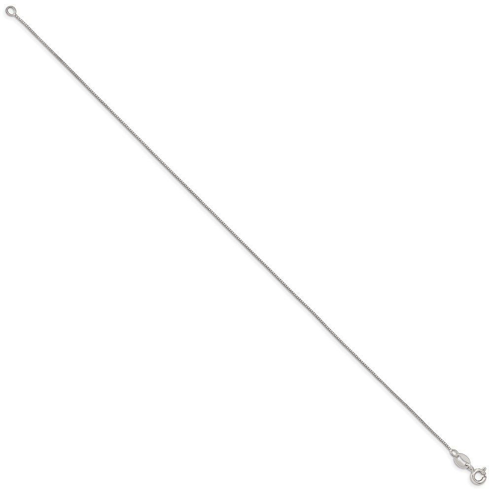 Sterling Silver .6mm Box Chain Anklet (QBX012-9)
