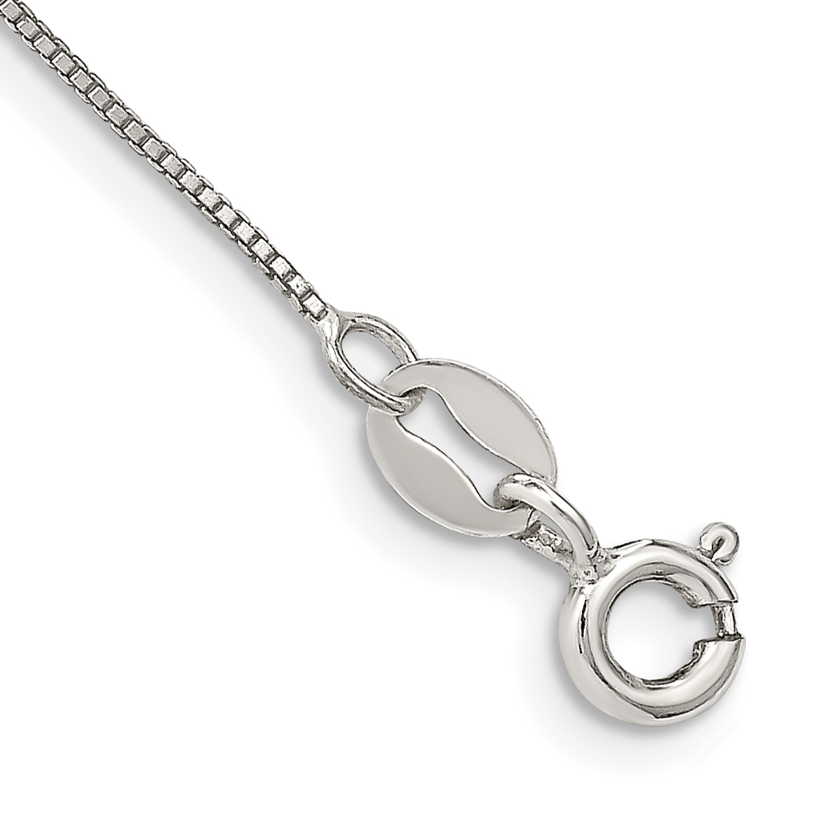 Sterling Silver .6mm Box Chain Anklet (QBX012-9)
